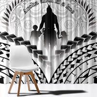 New Zealand Happy Father's Day Window Curtain Aroha Ahau Ki A Koe Papa Polynesian Tribal LT05 - Polynesian Pride