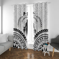 New Zealand Happy Father's Day Window Curtain Aroha Ahau Ki A Koe Papa Polynesian Tribal LT05 With Grommets White - Polynesian Pride