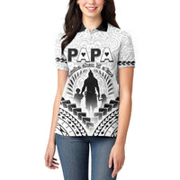 Personalised New Zealand Happy Father's Day Women Polo Shirt Aroha Ahau Ki A Koe Papa Polynesian Tribal