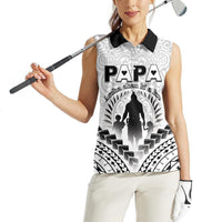 Personalised New Zealand Happy Father's Day Women Sleeveless Polo Shirt Aroha Ahau Ki A Koe Papa Polynesian Tribal LT05 - Polynesian Pride