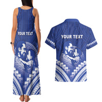 Personalised Samoa Happy Father's Day Couples Matching Tank Maxi Dress and Hawaiian Shirt Ou Te Alofa Ia Te Oe Tama Dad Polynesian Tribal LT05 - Polynesian Pride