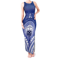 Personalised Samoa Happy Father's Day Tank Maxi Dress Ou Te Alofa Ia Te Oe Tama Dad Polynesian Tribal LT05 Women Blue - Polynesian Pride