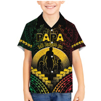 Personalised Vanuatu Happy Father's Day Family Matching Mermaid Dress and Hawaiian Shirt Mi Lavem Yu Papa Polynesian Tribal LT05 Son's Shirt Reggae - Polynesian Pride