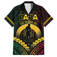 Personalised Vanuatu Happy Father's Day Family Matching Off The Shoulder Long Sleeve Dress and Hawaiian Shirt Mi Lavem Yu Papa Polynesian Tribal LT05 Dad's Shirt - Short Sleeve Reggae - Polynesian Pride
