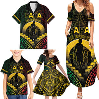 Personalised Vanuatu Happy Father's Day Family Matching Summer Maxi Dress and Hawaiian Shirt Mi Lavem Yu Papa Polynesian Tribal LT05 - Polynesian Pride