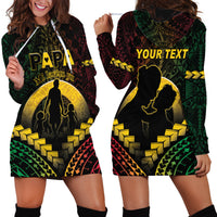 Personalised Vanuatu Happy Father's Day Hoodie Dress Mi Lavem Yu Papa Polynesian Tribal LT05 - Polynesian Pride