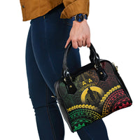 Vanuatu Happy Father's Day Shoulder Handbag Mi Lavem Yu Papa Polynesian Tribal