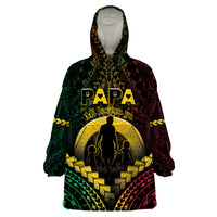 Personalised Vanuatu Happy Father's Day Wearable Blanket Hoodie Mi Lavem Yu Papa Polynesian Tribal LT05 One Size Reggae - Polynesian Pride