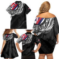 Hawaii Flag Day Family Matching Off Shoulder Short Dress and Hawaiian Shirt Hawaiian Maile Lei LT05 - Polynesian Pride