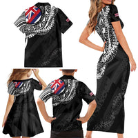 Hawaii Flag Day Family Matching Short Sleeve Bodycon Dress and Hawaiian Shirt Hawaiian Maile Lei LT05 - Polynesian Pride