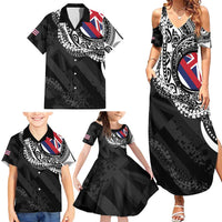 Hawaii Flag Day Family Matching Summer Maxi Dress and Hawaiian Shirt Hawaiian Maile Lei LT05 - Polynesian Pride