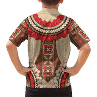 Samoa Language Week Kid Hawaiian Shirt Samoan Motif With Red Hibiscus