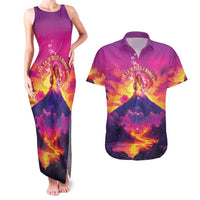 Hawaii Kilauea Volcano Couples Matching Tank Maxi Dress and Hawaiian Shirt There Is Pele Goddess Of The Volcano LT05 Purple - Polynesian Pride