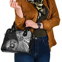 Hibiscus With Black Austronesian Tattoo Pattern Shoulder Handbag - Polynesian Pride