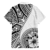 Hibiscus With White Austronesian Tattoo Pattern Hawaiian Shirt - Polynesian Pride