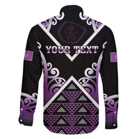 Personalised Aotearoa Moriori Family Matching Off The Shoulder Long Sleeve Dress and Hawaiian Shirt Maori Pattern New Zealand LT05 - Polynesian Pride