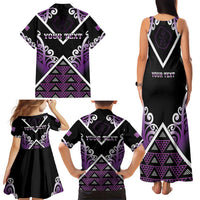 Personalised Aotearoa Moriori Family Matching Tank Maxi Dress and Hawaiian Shirt Maori Pattern New Zealand LT05 - Polynesian Pride