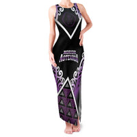 Personalised Aotearoa Moriori Family Matching Tank Maxi Dress and Hawaiian Shirt Maori Pattern New Zealand LT05 Mom's Dress Purple - Polynesian Pride