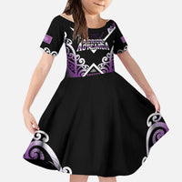 Personalised Aotearoa Moriori Kid Short Sleeve Dress Maori Pattern New Zealand - Polynesian Pride