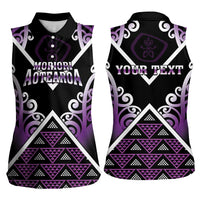 Personalised Aotearoa Moriori Women Sleeveless Polo Shirt Maori Pattern New Zealand LT05 - Polynesian Pride