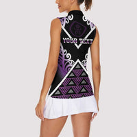 Personalised Aotearoa Moriori Women Sleeveless Polo Shirt Maori Pattern New Zealand LT05 - Polynesian Pride
