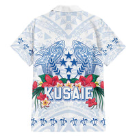Happy Kosrae Liberation Day Family Matching Off Shoulder Maxi Dress and Hawaiian Shirt Polynesian Shark Turtle Motif LT05 - Polynesian Pride