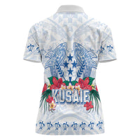 Happy Kosrae Liberation Day Women Polo Shirt Polynesian Shark Turtle Motif