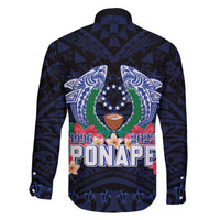 Happy Pohnpei Liberation Day Family Matching Off Shoulder Short Dress and Hawaiian Shirt Polynesian Shark Turtle Motif LT05 - Polynesian Pride