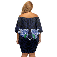 Happy Pohnpei Liberation Day Family Matching Off Shoulder Short Dress and Hawaiian Shirt Polynesian Shark Turtle Motif LT05 - Polynesian Pride