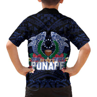 Happy Pohnpei Liberation Day Family Matching Puletasi and Hawaiian Shirt Polynesian Shark Turtle Motif LT05 - Polynesian Pride