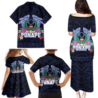 Happy Pohnpei Liberation Day Family Matching Puletasi and Hawaiian Shirt Polynesian Shark Turtle Motif LT05 - Polynesian Pride