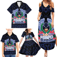 Happy Pohnpei Liberation Day Family Matching Summer Maxi Dress and Hawaiian Shirt Polynesian Shark Turtle Motif LT05 - Polynesian Pride