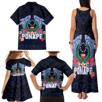Happy Pohnpei Liberation Day Family Matching Tank Maxi Dress and Hawaiian Shirt Polynesian Shark Turtle Motif LT05 - Polynesian Pride