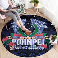 Happy Pohnpei Liberation Day Round Carpet Polynesian Shark Turtle Motif LT05 - Polynesian Pride