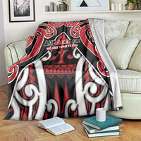 New Zealand Maori Language Week Blanket Mo Ake Tonu Te Reo LT05 Black - Polynesian Pride