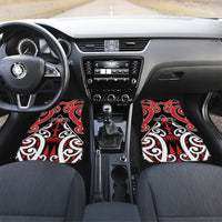 New Zealand Maori Language Week Car Mats Mo Ake Tonu Te Reo LT05 Set 2pcs - Front Black - Polynesian Pride
