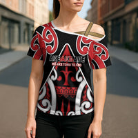 New Zealand Maori Language Week Cross Shoulder Shirt Mo Ake Tonu Te Reo LT05 - Polynesian Pride