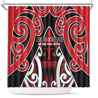 New Zealand Maori Language Week Shower Curtain Mo Ake Tonu Te Reo LT05 Black - Polynesian Pride