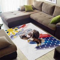 Filipino American History Month Area Rug Bald Eagle Tarsier Together
