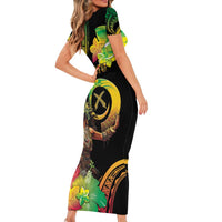Halo Vanuatu Family Matching Short Sleeve Bodycon Dress and Hawaiian Shirt Beautiful Woman Dancing LT05 - Polynesian Pride