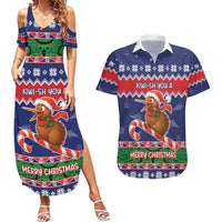 New Zealand Christmas Couples Matching Summer Maxi Dress and Hawaiian Shirt Kiwi-sh You A Merry Christmas LT05 Blue - Polynesian Pride