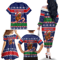 New Zealand Christmas Family Matching Off The Shoulder Long Sleeve Dress and Hawaiian Shirt Kiwi-sh You A Merry Christmas LT05 - Polynesian Pride