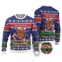 New Zealand Christmas Ugly Christmas Sweater Kiwi-sh You A Merry Christmas LT05 Blue - Polynesian Pride
