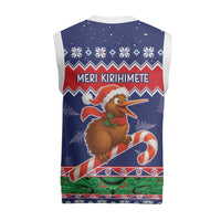 New Zealand Christmas Knitted V-Neck Vest Kiwi-sh You A Merry Christmas LT05 - Polynesian Pride