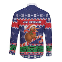 New Zealand Christmas Long Sleeve Button Shirt Kiwi-sh You A Merry Christmas LT05 - Polynesian Pride