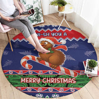New Zealand Christmas Round Carpet Kiwi-sh You A Merry Christmas LT05 - Polynesian Pride