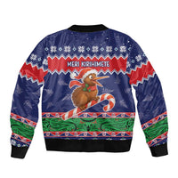 New Zealand Christmas Sleeve Zip Bomber Jacket Kiwi-sh You A Merry Christmas LT05 - Polynesian Pride