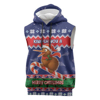 New Zealand Christmas Sleeveless Hoodie Kiwi-sh You A Merry Christmas LT05 Blue - Polynesian Pride