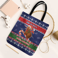 New Zealand Christmas Tote Bag Kiwi-sh You A Merry Christmas LT05 Black Strap One Size Blue - Polynesian Pride