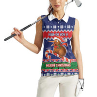 New Zealand Christmas Women Sleeveless Polo Shirt Kiwi-sh You A Merry Christmas LT05 - Polynesian Pride